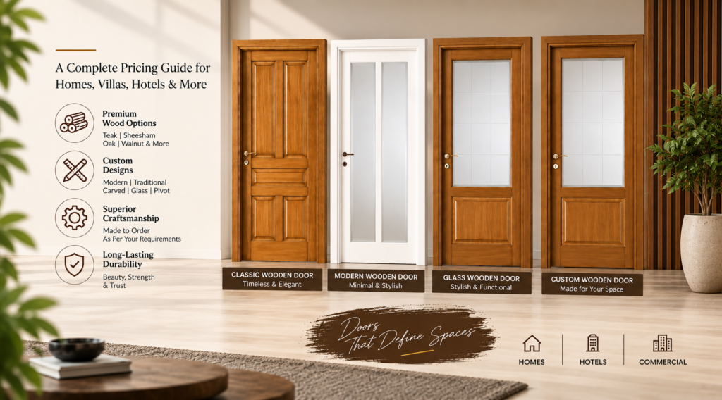 custom wooden door cost in India