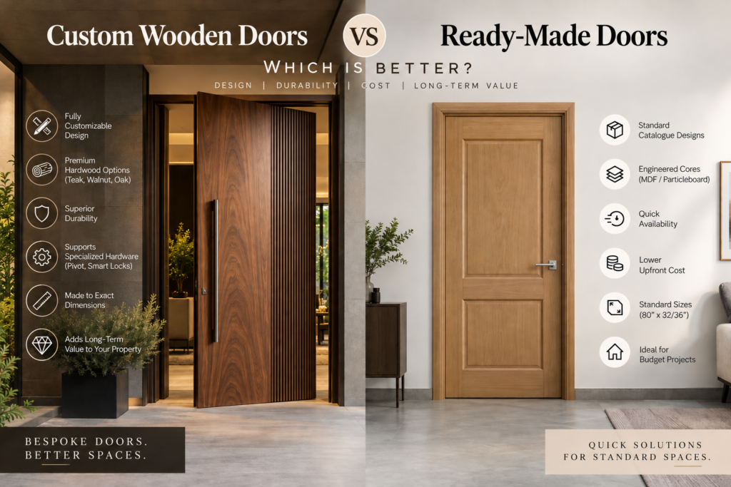 Custom Wooden Doors vs Ready-Made Doors: An Architectural Guide